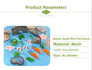 Détails des figurines miniatures de grenouille et carpe koï en résine pour paysage