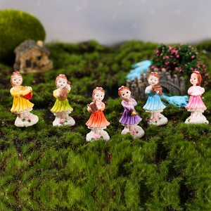 6-piece fairy miniature figurine set playing instruments for creative garden landscape