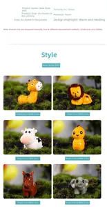 Detailed close-up of mini resin animal figurines including giraffe and lion for home decor