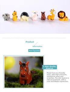 Detail of durable eco-friendly resin animal figurines showing high precision texture