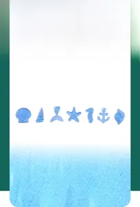 Set of translucent blue resin Mediterranean ocean charms with starfish and seahorse detail