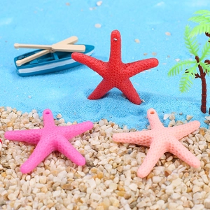 Mediterranean DIY resin starfish pendants in red and pink for beach home decor crafts