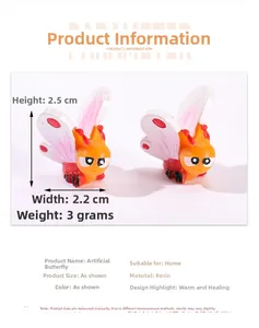Miniature resin butterfly figurine for succulent gardening decor with dimension 2.5cm size
