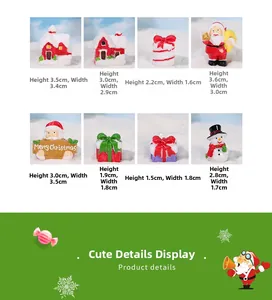 Detailed view of miniature Christmas figurines with precise size measurements in cm