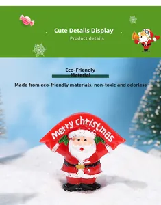 Detailgetreue Weihnachtsmann-Figur aus Harz mit Merry Christmas Banner für Landschaften