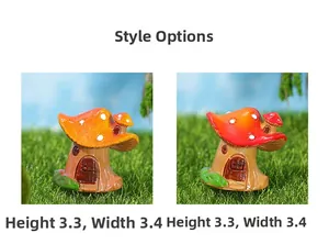 Miniature de maison champignon en résine avec détails de porte pour micro paysage