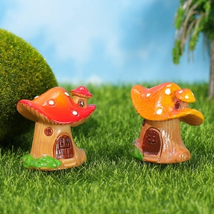 Miniature Maison Champignon Ornement en Résine Paysage de Jardin de Fées Pour Pot de Succulentes Petite Maison de Fées Micro Paysage