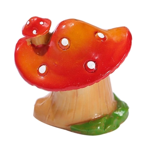 Figurine maison champignon rouge en résine pour bonsaï et paysage de mousse