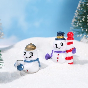 Figuras de muñecos de nieve de Navidad en resina para decoración de invierno