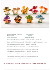 Set aus 9 Harz-Pilzfiguren in verschiedenen Farben für Sukkulenten- und Mooslandschaften