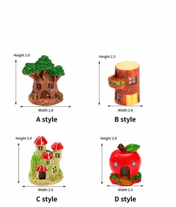 Detailed size specifications for resin miniature tree house micro landscape ornaments