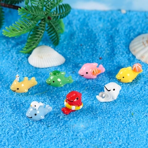 Miniatur Delfin und Seelöwe Figuren aus Harz für Ozean Mikrolandschaften Dekoration