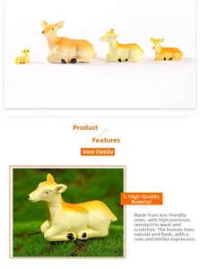 Detailed close-up of cute family deer figurines made from eco-friendly resin material
