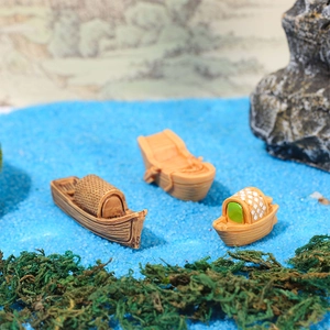 Modelli di barche in miniatura in resina per giardini fatati e micro paesaggi