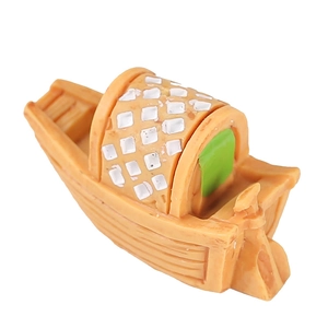 Modello di barca in miniatura in resina con tendalino per decorazione fai da te