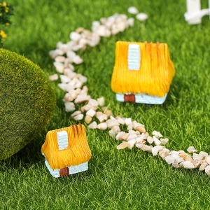 Figurines miniatures de chaumière en résine pour micro paysage et bonsaï