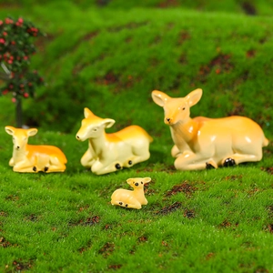 Miniature resin deer family figurines in 4 sizes for fairy garden micro landscape decor