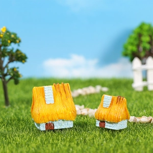 Miniatures de fermes au toit de chaume pour micro-paysage et décor de succulents