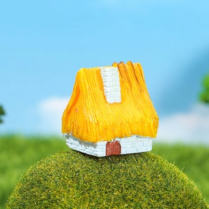Miniature chaumière de jardin pour paysages de succulentes et décor de bonsaï
