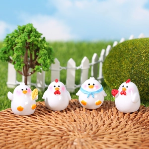 Mini Hars Kuiken Figuurtje Schattig Cartoon Kip Ornament Voor Micro Landschap DIY Mos Tuin Huis Bureau Decor Ambacht