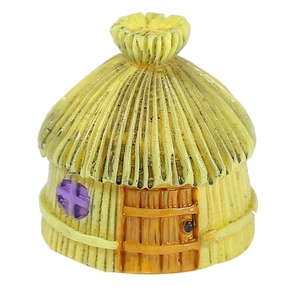 Miniature resin thatch hut figurine for moss landscape and fairy garden decoration