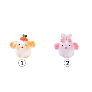 Cute bunny resin figurines for micro landscapes and DIY phone case decorations