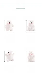 Miniature resin polar bear figurines dimensions and poses for landscape decor