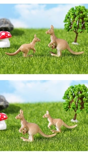 Miniatuur kangoeroe familie beeldjes voor succulenten bonsai en tuin decoraties