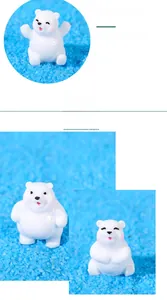 Three cute resin polar bear figurines for miniature landscape garden decoration