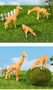 Macro detail of realistic giraffe figurines with intricate textures for micro landscapes