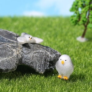 Miniature di gufi in resina per piante grasse e decorazioni di micro paesaggio