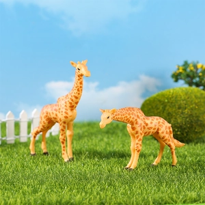 Creative giraffe miniature animal figurines set for succulent micro landscape decor