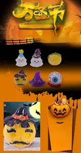 Detailed resin Halloween miniature set featuring ghosts, pumpkins and spooky eyeballs