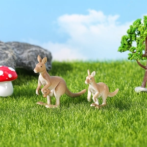 Miniatuur kangoeroe figuren set met moeder en baby voor micro landschap en bonsai tuin decoratie