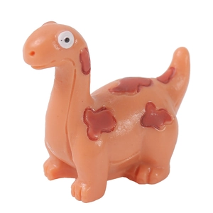 Miniatuur hars cartoon dinosaurus figuur in oranje roze voor micro landschapsarchitectuur