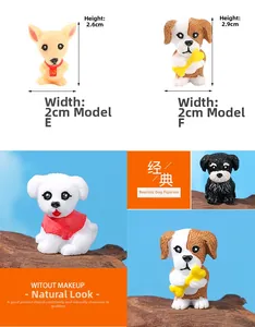 Detailed size view of resin miniature dog figurines showing Beagle and Schnauzer breeds