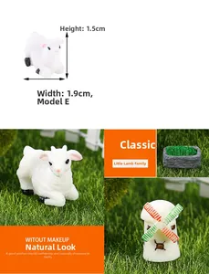 Miniature resin sheep and windmill decor for succulent micro landscape DIY gardening