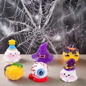 Halloween Miniature Resin Ornaments Cute Ghost Pumpkin Eyeball Wizard Hat Micro Landscape Desktop Decor Halloween Party Gifts