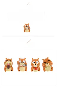 Set of four resin squirrel miniatures in various poses for micro landscape decor