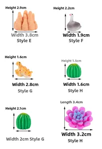 Miniature resin desert decor set with cactus, birds and lotus for DIY micro landscapes