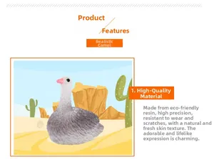 Detailed view of high-precision resin camel ornament featuring realistic feather texture