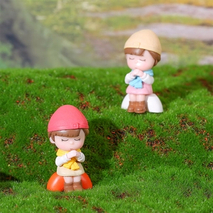 Cute girl miniature figurines for moss landscapes and succulent garden decoration