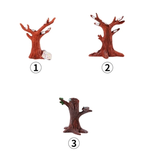 Drie stijlen miniatuur kerstboomharsornamenten voor micro-landschap decoratie