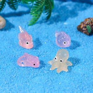 Luminous resin colorful sea creatures for micro landscape and aquarium decoration