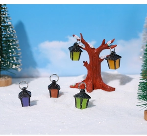 Miniatures de lampadaires colorés avec anneaux pour décoration de micro-paysage DIY