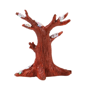 Miniature d'arbre de Noël en résine avec texture d'écorce et paillettes pour micro paysage