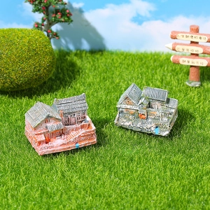 Miniature traditional Chinese courtyard house models with detailed resin brick textures