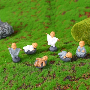 Mini Zen Monk Figurine Resin Little Buddha Statue For Micro Landscape DIY Fairy Garden Home Office Decorative Ornament