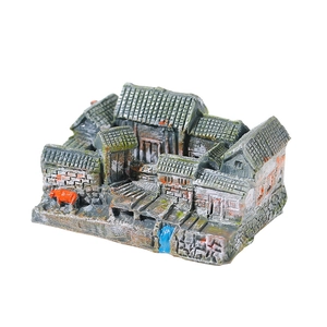 Miniature resin Chinese courtyard model for bonsai micro landscape decoration