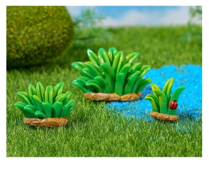 Driedelige miniatuur grasstruiken van hars voor vetplanten en microlandschappen